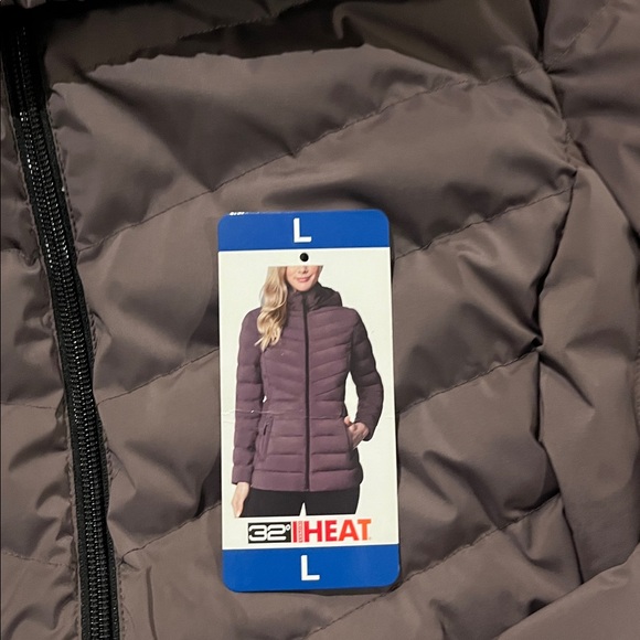 32 Degrees Cool Women's Plum Chocolate Puffer Jacket - L 21-22 PTP - Picture 2 of 12